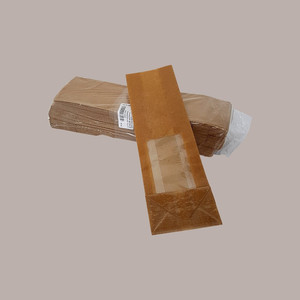 50 bolsas de papel Kraft marrón, polietileno a prueba de grasa personalizado con ventana, biodegradable para pasteles, azúcar, supermercado, uso-12 + 7H37cm - Product Image 1