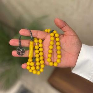 Tasbih en résine rose, perles de prière rondes, chapelet islamique, tasbeeh musulman, fabrication artisanale indienne - Product Image 3