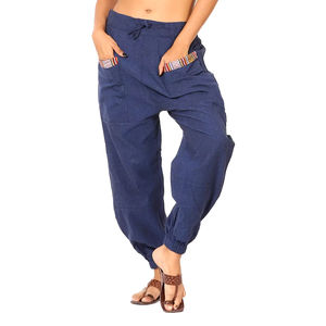 กางเกงอลาดินผู้หญิง ฟรีไซส์ ผ้าแคนวาสรักษ์โลก สวมใส่สบาย สไตล์ฮิปปี้ โบโฮ เหมาะสำหรับฤดูหนาว โยคะ จ็อกเกอร์ ทรงตรง ฮาเร็ม แบ็กกี้ สตรีทแวร์ - Product Image 1
