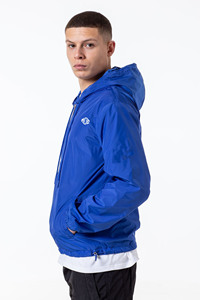 Chaqueta cortavientos de nailon azul medianoche resistente al agua con logotipo personalizado para hombre chaqueta con capucha de entrenamiento informal - Product Image 3
