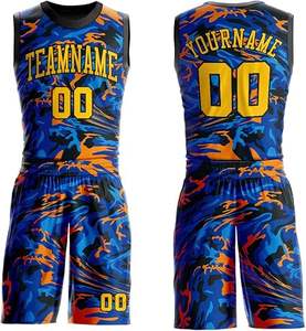 เครื่องแบบบาสเก็ตบอลสำหรับผู้ชายเครื่องแบบทีมสีดำและสีทองระบายอากาศได้พิมพ์ซับลิเมชันแบบเต็มรูปแบบสำหรับกีฬาฤดูร้อน - Product Image 2