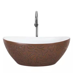 Lavabo de mesa de forma redonda azul, lavabo de baño personalizado, lavabo de cerámica, lavabo de mesa para uso en hoteles y hogares - Product Image 3