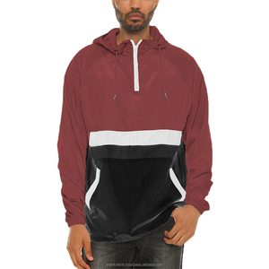 Unisex <b>Thin</b> Hooded Quarter-Zip Windbreaker <b>Jacket</b> <b>Waterproof</b> & Breathable Colorblock Design Casual Winter Outerwear - Product Image 5