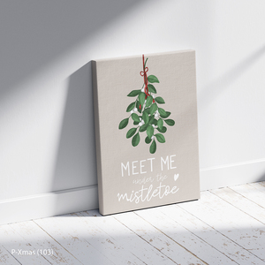 Romantic Mistletoe 'Meet Me Under' Modern Premium Canvas Art with Wood <b>Frame</b>-Wholesale - Product Image 4