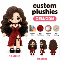 Poupée en peluche personnalisée ultra douce et glamour, jouet de personnage sur mesure, fabricant OEM ODM, faible MOQ, coton