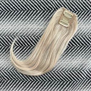 <b>Clip</b> <b>in</b> Remy Human Hair <b>Bangs</b> Layers 12 Inch Ash Blonde Volumizer - Product Image 3