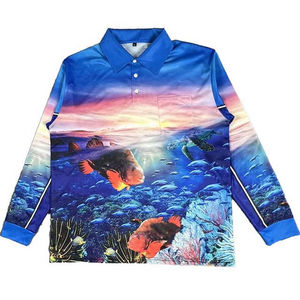 Vêtements de pêche personnalisés en gros, protection solaire UPF 50+, séchage rapide, respirant, polos à manches longues en polyester, imperméables - Product Image 6