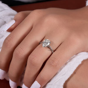 Modern and Elegant 2.15 Ct Pear Cut <b>Moissanite</b> Diamond Engagement <b>Ring</b> Elongated Solitaire Gemstone <b>Ring</b> for Women Certified - Product Image 5