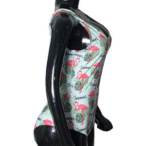 Maillot de bain une pièce élégant pour femme, imprimé flamant rose, extensible, tropical, pour la plage, la piscine, les vacances, maillot de bain - Product Image 4