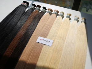 Precio al por mayor Extensiones de cabello a granel Sedoso y sin derramamiento Doble ahogamiento 100 gramos Colores claros 14 pulgadas - Product Image 5