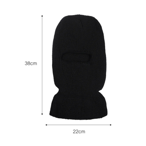 Bonnets complets tricotés chapeau de cagoule d'hiver en plein air hommes femmes Sport cyclisme casquette de ski noir chaud résistant au froid masques en peluche - Product Image 3