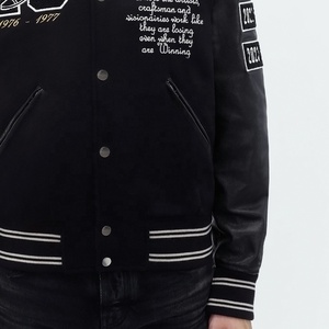 Chaqueta Universitaria de Béisbol con Bordado de Chenilla de Lana con Logotipo Personalizado de Nuevo Diseño 2024, Chaqueta de Invierno Impermeable y Calefactable para Hombre - Product Image 6