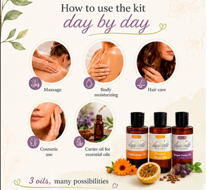 Alquiverde - Set de Regalo Trio de Aceites Esenciales 100% Puros Prensados en Frío Naturales - Aceites de Semilla de Uva, Maracuyá y Caléndula - Product Image 4
