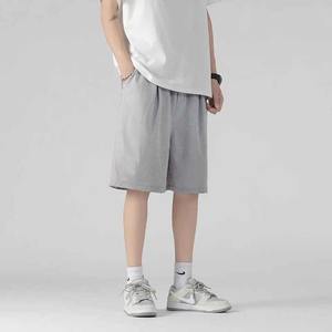 Bermudas de cintura media de algodón 100%, pantalones cortos transpirables estilo Hip Hop, cintura elástica, patrón sólido, entrenamiento de verano, uso en la playa - Product Image 3