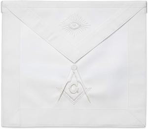 Master Mason <b>Apron</b> 100% Lambskin <b>White</b> Leather Hand Embroidered Masonic <b>Apron</b> - Product Image 2