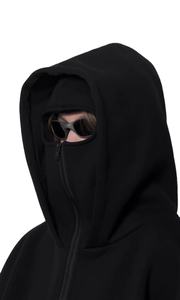 Hip Hop Clothing Manufacturer Custom Hoddie Unisex Winter <b>Sherpa</b> <b>Fleece</b> Mask Face Zip up Balaclava Hoodies for <b>Men</b> 100% Cotton - Product Image 6