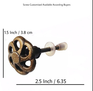 Venta caliente perillas de flores de cerámica de latón antiguo tiradores de manija de gabinete de cajón de estilo industrial para tocador cocina dormitorio armario - Product Image 3