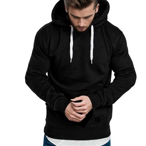 Pull à capuche grande taille de haute qualité Streetwear en coton polyester uni pour hommes avec logo personnalisé Hiver essentiel - Product Image 3