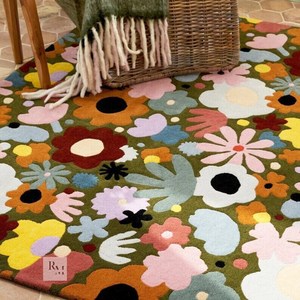 Alfombra Jardin de lana persa multicolor, Alfombra de pelo bajo con mechones a mano, diseño Floral, Hogar Moderno, dormitorio, sala de estar, suelo - Product Image 2