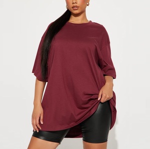 T-shirt décontracté en maille à manches courtes pour femme, nouvelle collection été 2026, grande taille, coupe ample, 100 % coton, vente en gros, ODM - Product Image 3