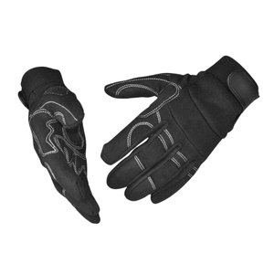 Gants en cuir de mécanicien personnalisés noirs Nouveau design Protection améliorée Gants de travail confortables et résistants - Product Image 3