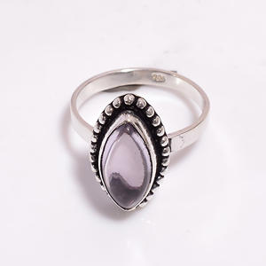 Anillo fino de piedras preciosas de amatista de corte Marquesa de estilo clásico de Plata de Ley 925 para bodas, compromisos, fiestas de aniversarios - Product Image 2