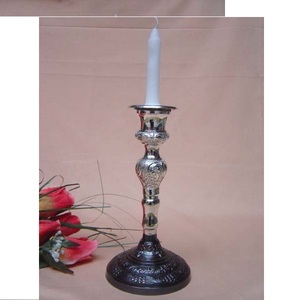 Bougeoir en métal plaqué nickel pour la décoration de mariages et de dîners, utilisation de bougeoirs à lumière chauffante - Product Image 3