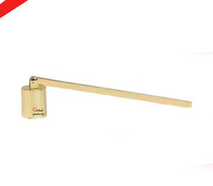 Apagador de velas de aluminio y metal con acabado dorado de aspecto simple con mango largo para hotel en casa - Product Image 1