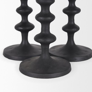 Juego de candelabros decorativos de Metal negro, candelabros cónicos escultóricos modernos de 3 piezas para el hogar y el estilo de eventos - Product Image 6