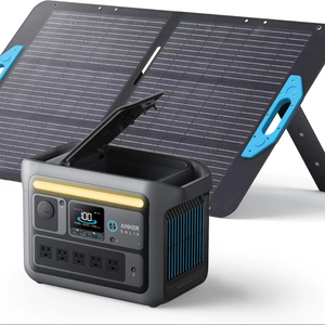 Top Clearance SOLIX C800 Portable PowerStation with 100W <b>Solar</b> Panel, 1200W (Peak 1600W) <b>Solar</b> <b>Generator</b>, Full Charge - Product Image 1