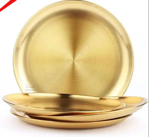 most demanding golden finished round shape <b>charger</b> <b>plate</b> for hotel restaurant and bar - Product Image 4