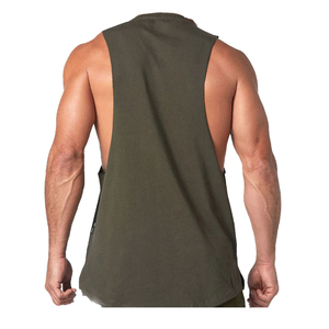 Camiseta sin mangas cortada con cuello redondo ajustada de rendimiento personalizado sin mangas que absorbe la humedad logotipo impreso culturismo camiseta sin mangas para hombres - Product Image 6