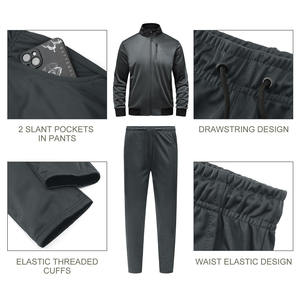 Conjunto Deportivo Casual Personalizado para Hombre de Talla Grande, Color Sólido, Estampado Puff, Dos Piezas, Sudadera con Capucha y Pantalones Deportivos, a la Moda para Invierno - Product Image 5