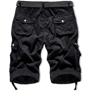 Shorts cargo amples imprimés pour hommes, décontractés, grandes tailles, coupe-vent, en toile 100% coton, avec poches, logo personnalisé, fermeture à cordon, taille moyenne - Product Image 1