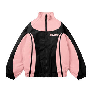 Coupe-vent de jogging unisexe en nylon et polyester imperméable, avec patch logo premium réfléchissant, effet délavé et blocs de couleur imprimés - Product Image 6