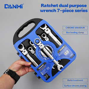 Danmi CR-V 7 cái/bộ Metric Ratchet Wrench <span class=keywords><strong>Key</strong></span> Set Linh Hoạt Đầu Cờ Lê Cho Sửa Chữa Cơ Bản Và Nói Chung Ứng Dụng Thiết Lập Công Cụ - Product Image 2