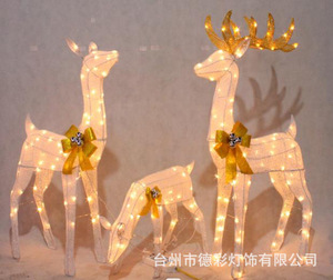 Grupo de Tres Ciervos con Trineo, Adornos Navideños Luminosos - Product Image 6