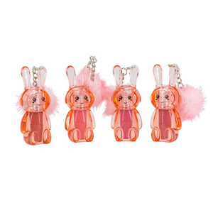 Mocoallure - Set de 12 Brillos Labiales de Conejo con Llavero y Pompón - Maximizador de Brillo Labial de Alto Impacto - Proveedor de Maquillaje Estético Kawaii - Product Image 1
