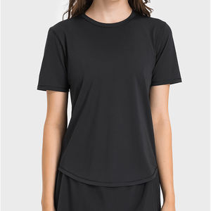 Camisetas deportivas de secado rápido para correr, fitness, yoga, ajustadas, de spandex/algodón, camisetas de alta calidad para mujer - Product Image 5