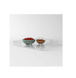 Bandeja Acrílica de Lujo, Bandeja Decorativa para Almacenamiento de Té y Alimentos, Bandejas Acrílicas para Servir con Asas, para Uso Matutino, en Venta - Product Image 2