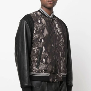 Vente en gros Veste d'université Pain Blank Logo personnalisé Veste d'université d'hiver en laine de bonne qualité Vestes d'université de baseball pour hommes - Product Image 3