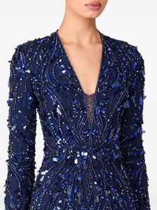 Robe longue élégante à encolure en V et manches longues, antistatique et respirante pour les mariages, les bals, les soirées avant incluses - Product Image 4