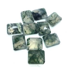 Natural <b>Moss</b> Agate Rectangle Cut Loose Gemstones for Ring & Pendant Setting 4-20mm Loose Agate Stone Beads Lot for Jewelry - Product Image 3