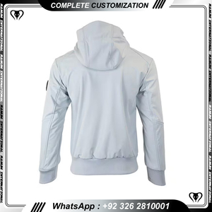 <b>Top</b> Trending Wholesale Custom Men's Winter Hooded Waterproof Eco-Friendly <b>High</b> Quality <b>Leather</b> Softshell Windproof Stand Bomber - Product Image 4