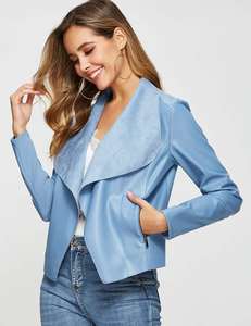 Chaqueta de Cuero para Mujer de la Mejor Calidad, Chaqueta de Motociclista de Cuero con Cremalleras, Chaquetas de Cuero PU de Manga Larga para Mujer - Product Image 3