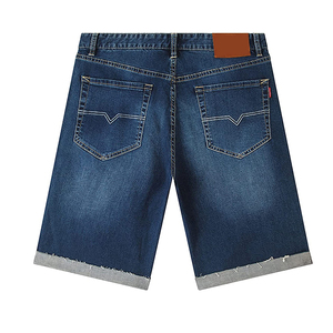 Pantalones cortos de mezclilla de moda para hombre OEM al por mayor pantalones de calle elásticos de algodón de ajuste cómodo estilo de verano rasgados azules personalizados - Product Image 2