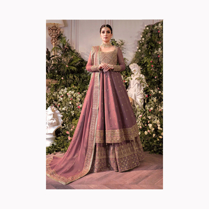 Qualité supérieure pakistanaise Salwar Kameez robe de pelouse pour les femmes impression dessinée à la main nouvelle mode Lehenga Choli pour les mariages - Product Image 4