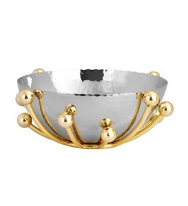 Cuencos creativos de lujo martillados de aluminio plateado pulido, decoración elegante de artículos de comedor, cuenco para servidor de alimentos a la venta - Product Image 3