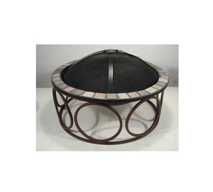 Mosaic Tile <b>Table</b> Fire Pit with BBQ for Indoor & Outdoor Use - Product Image 1
