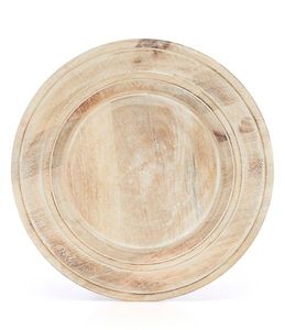 Assiette de service ronde en bois sculpté, rustique, décorative, gravée, en bois naturel, vaisselle de ferme - Product Image 3